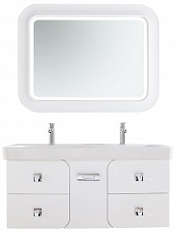 Водолей Мебель для ванной "Астрид 120" белая, 5 ящиков – фотография-1